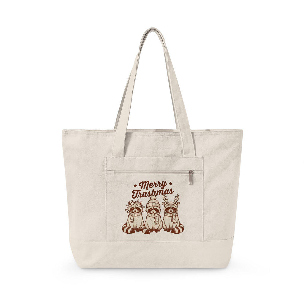Raccoon Set Tote Bag Christmas Pets Gift Women Line Art Tote Bag Raccoon Tote Bag Xmas Fan Illustration Tote Bag Animal Graphic Classic Holiday Gear