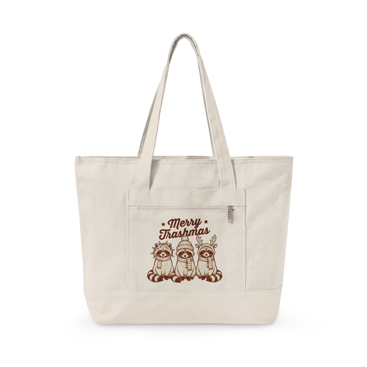 Raccoon Set Tote Bag Christmas Pets Gift Women Line Art Tote Bag Raccoon Tote Bag Xmas Fan Illustration Tote Bag Animal Graphic Classic Holiday Gear