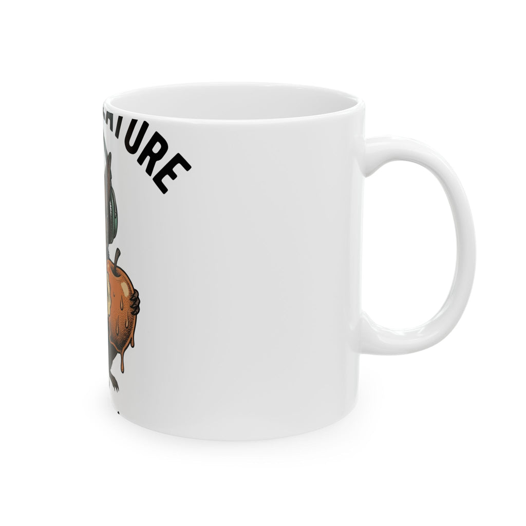 Bat Headset Mug Halloween Horror Gift Women Distressed Mug Headphones Mug Horror Fan Scary Mug Macabre Graphic Line Art Caramel