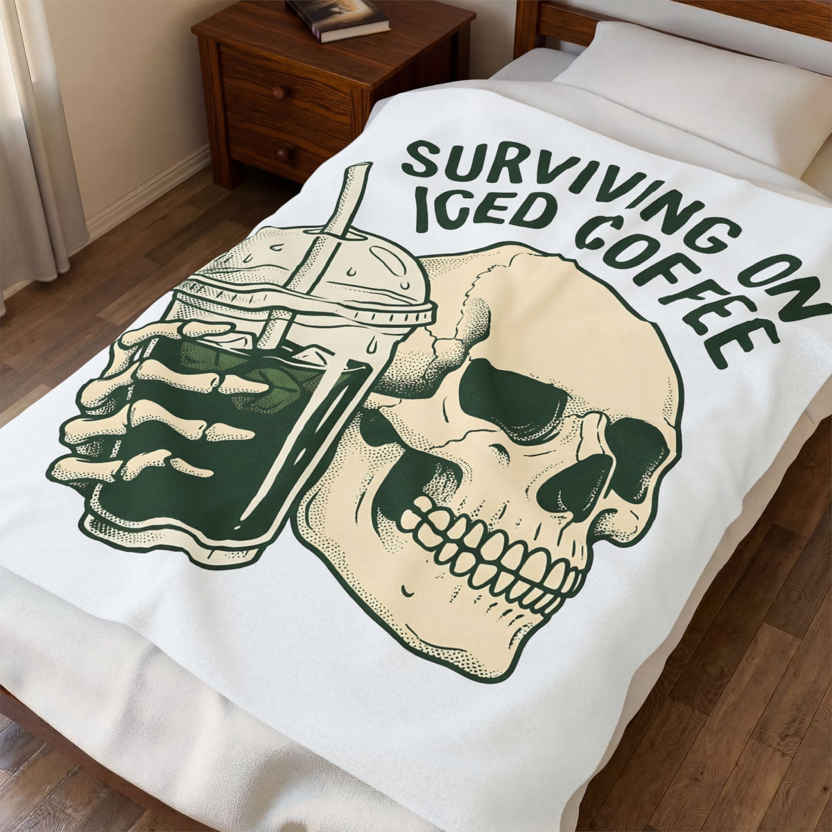Skull Blanket Blanket Coffee Funny Gift Women Ink Blanket Coffee Blanket Blanket Coffee Fan Tattoo Blanket Humor Graphic Retro Bony Hand Blanket
