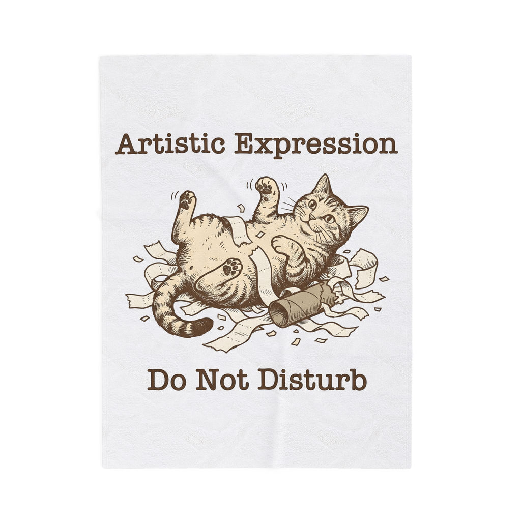 Funny Cat Blanket Cat Joke Gift Women Cartoon Blanket Kitten Blanket Feline Fan Cartoonish Blanket Pun Graphic Hand Drawn Paper Towel Blanket