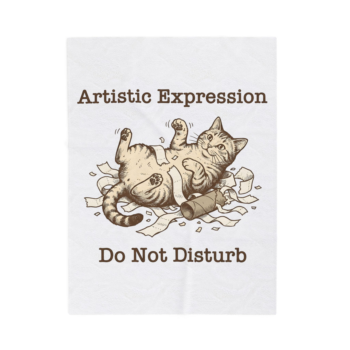 Funny Cat Blanket Cat Joke Gift Women Cartoon Blanket Kitten Blanket Feline Fan Cartoonish Blanket Pun Graphic Hand Drawn Paper Towel Blanket