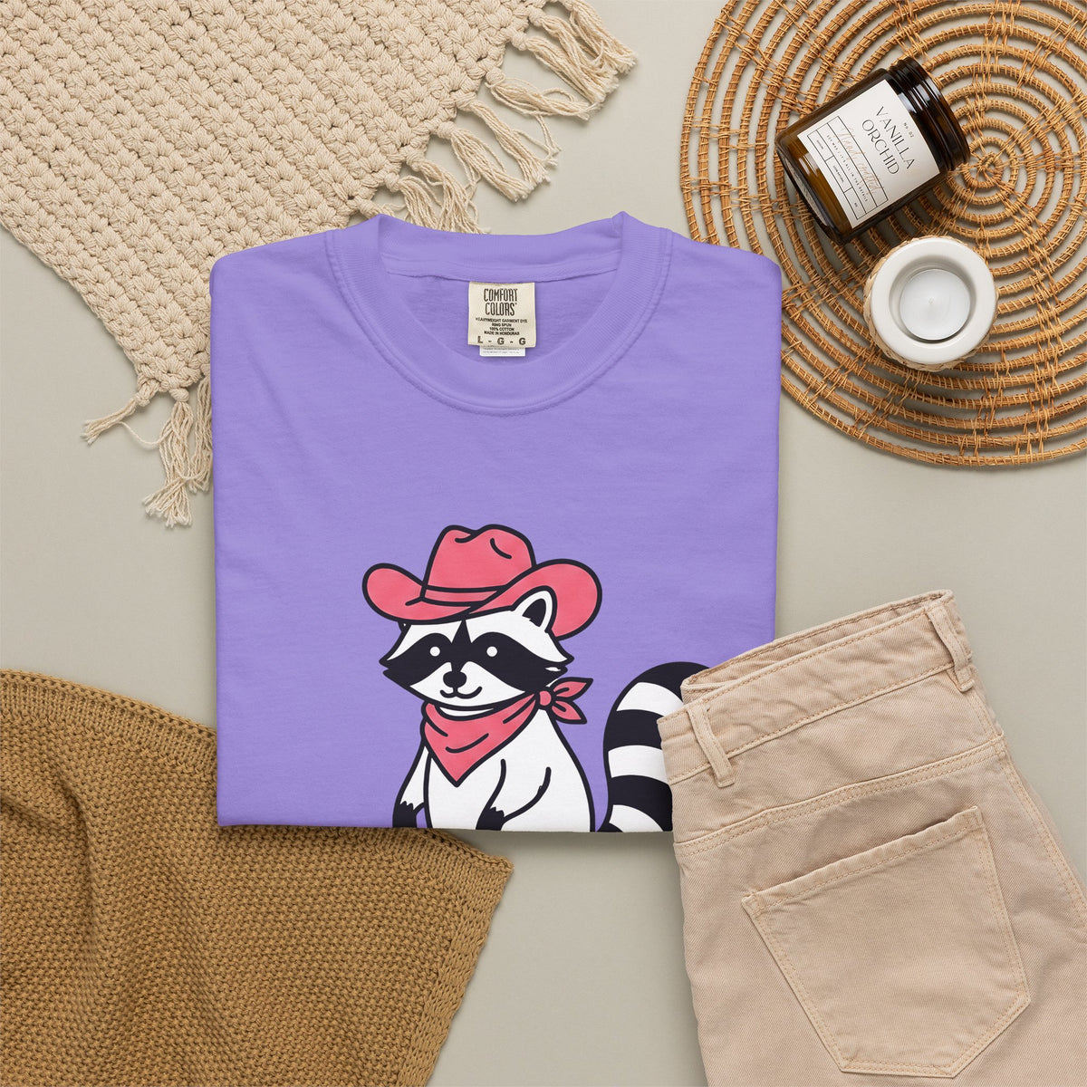 Raccoon Cowgirl T-Shirt Cowgirl Pet Gift Women Cartoon T-Shirt Raccoon T-Shirt Cowgirl Fan Cartoonish T-Shirt Animal Graphic Sketch Cowboy Hat