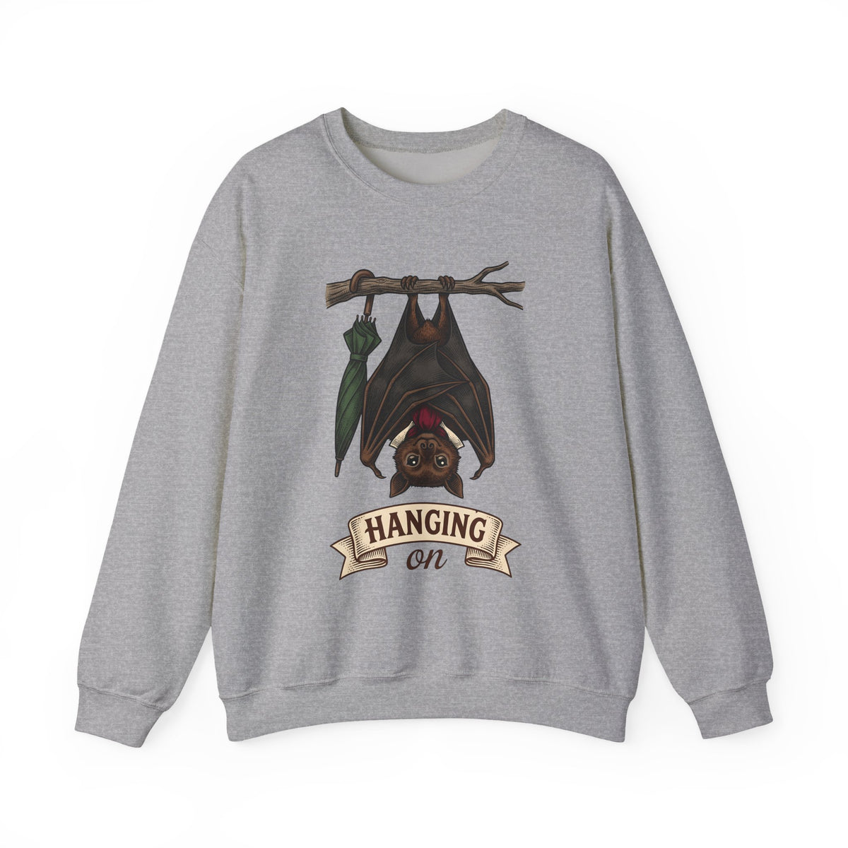 Bat Clipart Sweatshirt Funny Creature Gift Women Doodle Sweatshirt Bat Sweatshirt Humor Fan Cartoon Sweatshirt Beast Graphic Classic Parasol Sweatshirt