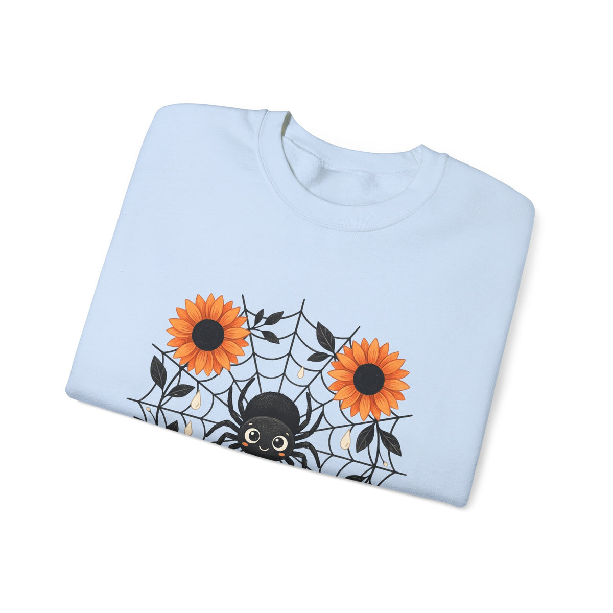 Spider Web Sunflower Sweatshirt Boho Chic Autumn Gift Women Cartoon Sweatshirt Sunflower Sweatshirt Hippie Fan Comic Sweatshirt Fall Graphic Doodle Petal