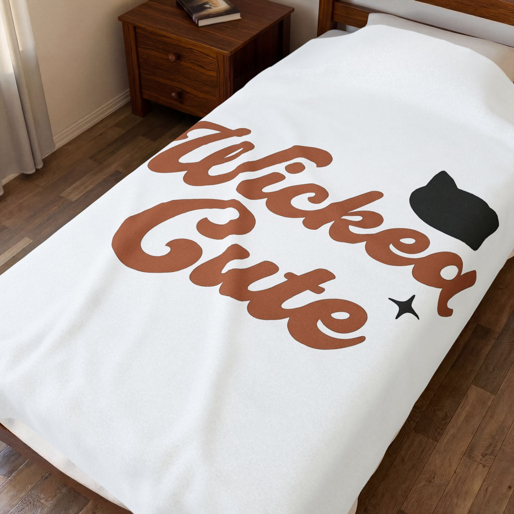 Feline Shape Blanket Halloween Style Gift Women Classic Blanket Cat Blanket Horror Fan Retro Blanket Fashion Graphic Simple Twinkles Blanket