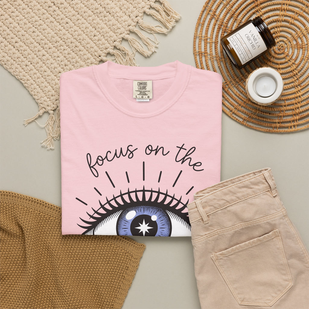 Enchanted Eye T-Shirt Boho Chic Mindfulness Gift Women Cartoon T-Shirt Mystic T-Shirt Hippie Fan Comix T-Shirt Meditation Graphic Sleek Glow T-Shirt