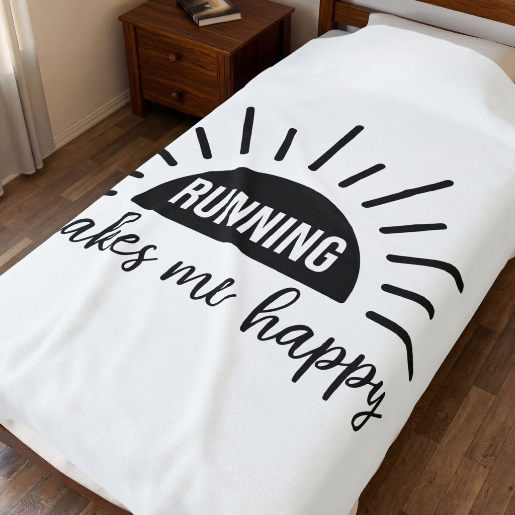 Dawn Illustration Blanket Running Exercise Gift Women Basic Blanket Morning Blanket Runner Enthusiast Simple Blanket Fitness Graphic Trendy