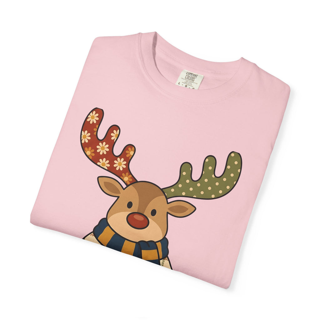 Deer Drawing Holiday Noel Gift Cartoon Fawn Christmas Fan Caricature Christmas Classic Winter T-Shirt
