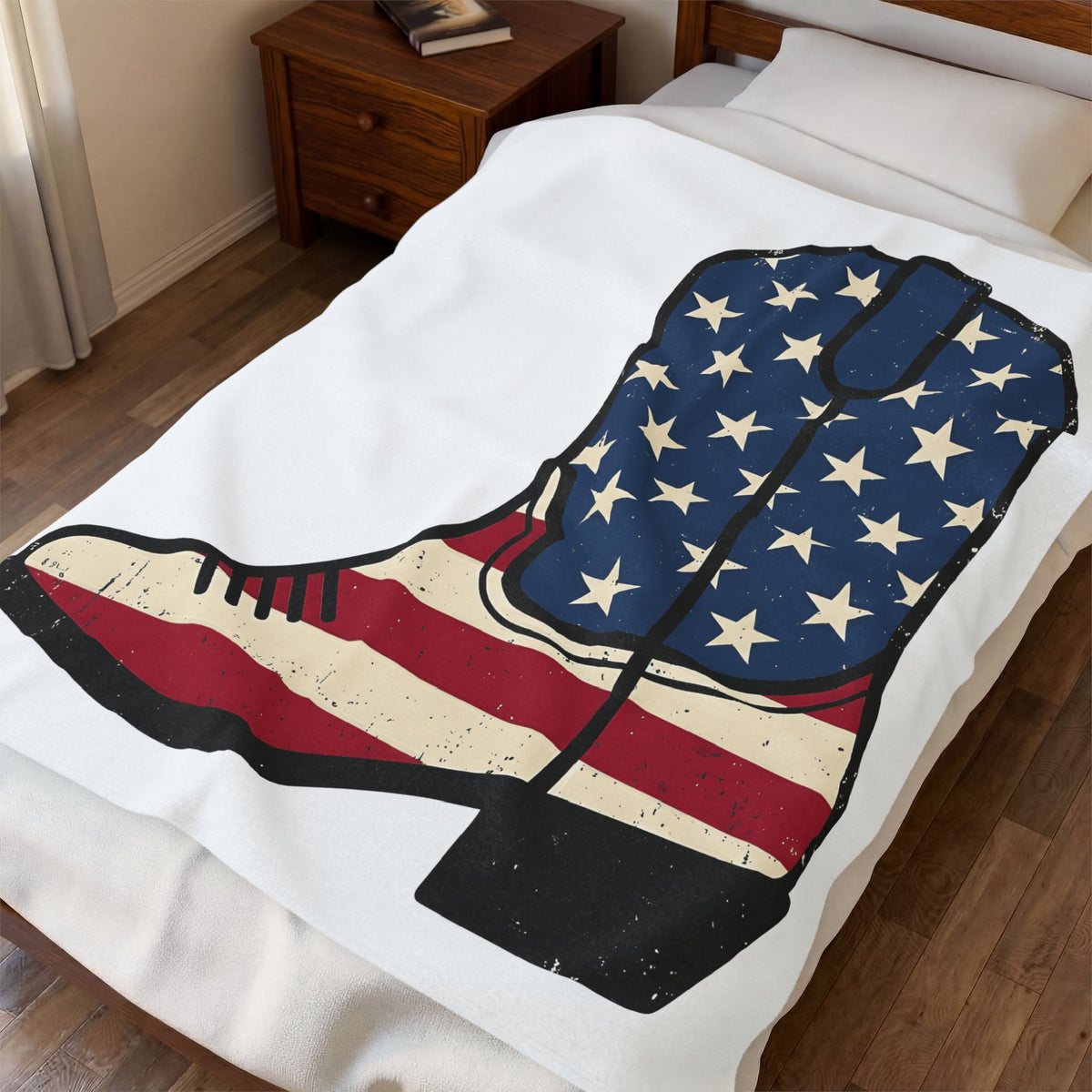 Leather Boot Blanket America Rodeo Gift Women Heritage Blanket Boot Blanket American Fan Boots Blanket Rodeo Graphic Antique Star Symbols Blanket