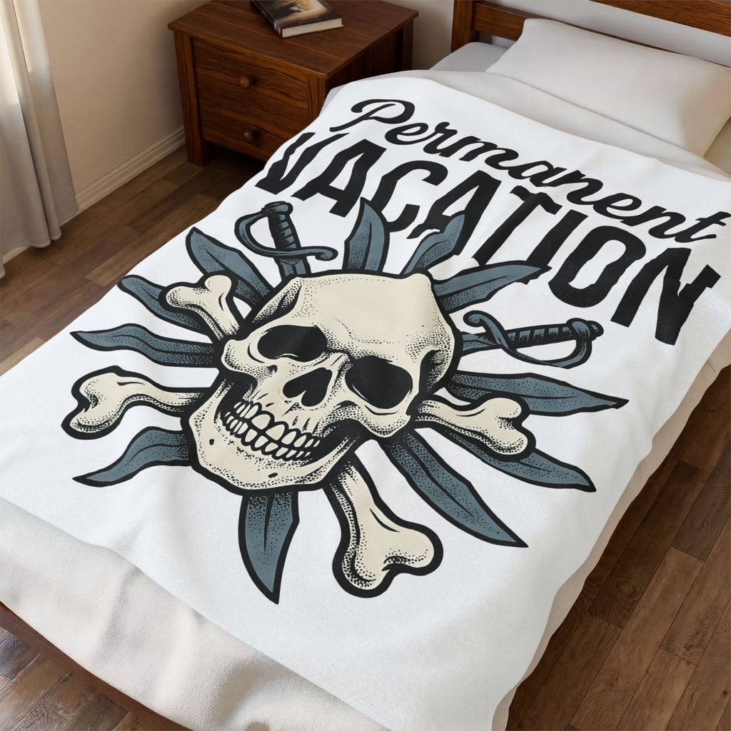 Skull Crossbones Image Blanket Skull Sea Gift Women Traditional Blanket Jolly Roger Blanket Skeleton Fan Vintage Blanket Oceanic Graphic Hand Drawn