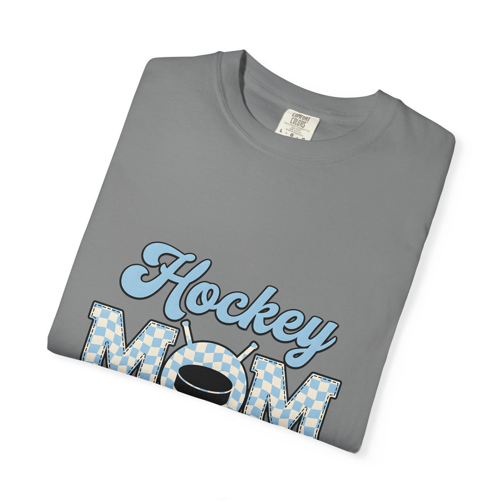 Hockey Puck T-Shirt Hockey Mom Sports Gift Women Retro T-Shirt Puck T-Shirt Hockey Fan Vintage T-Shirt Athletic Graphic Checkered Hockey Sticks