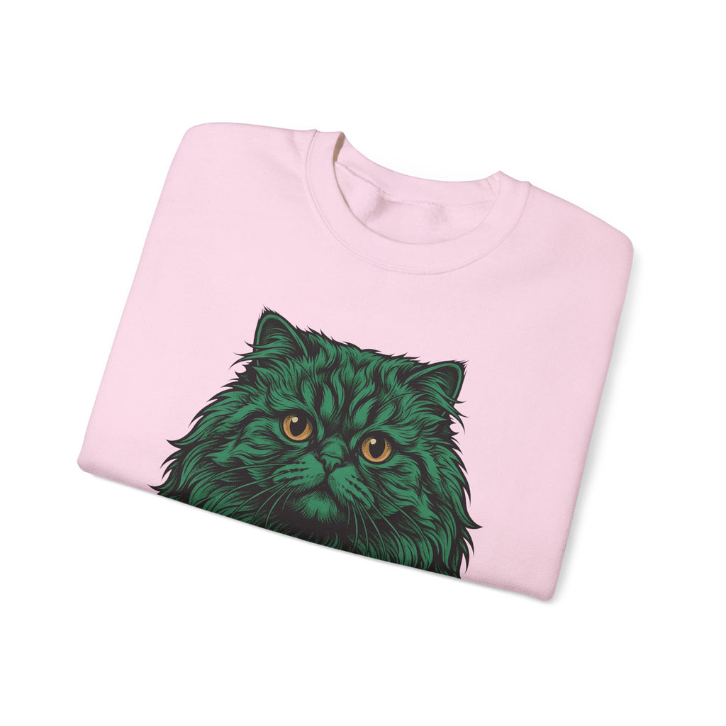 Long Hair Cat Sweatshirt Cat Gift Women Creatures Gift Women Modern Art Sweatshirt Cat Sweatshirt Cat Fan Feline Sweatshirt Beast Graphic Hand Drawn Yellow