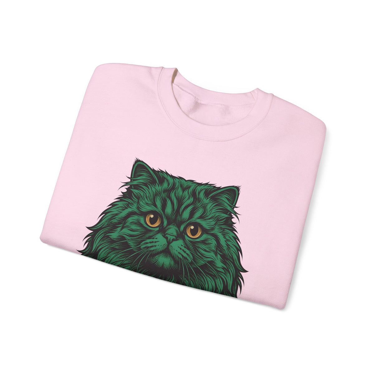 Long Hair Cat Sweatshirt Cat Gift Women Creatures Gift Women Modern Art Sweatshirt Cat Sweatshirt Cat Fan Feline Sweatshirt Beast Graphic Hand Drawn Yellow