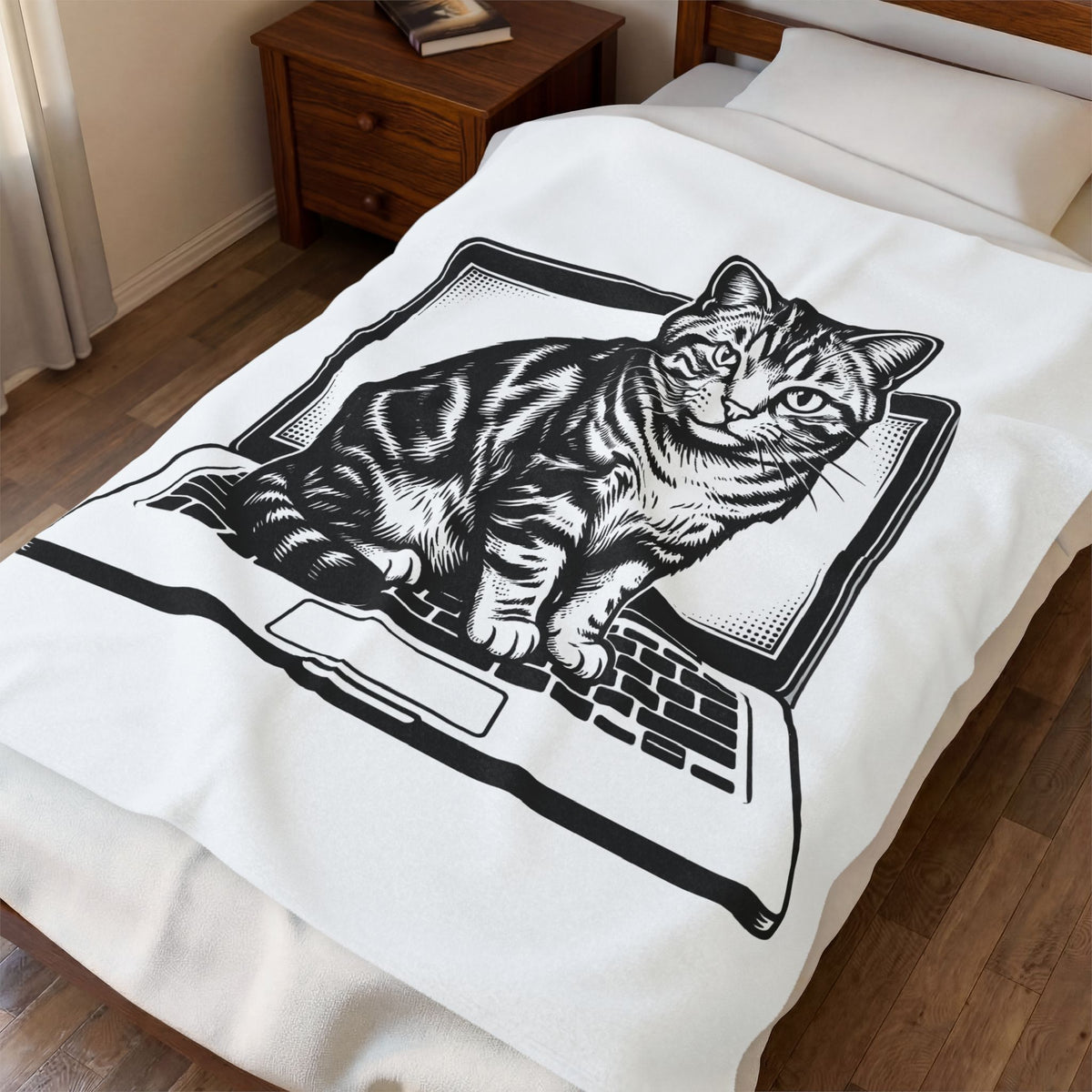 Orange Cat Blanket Cat Gadgets Gift Women Classic Blanket Kitty Blanket Cat Fan Retro Blanket Tech Graphic Doodle Notebook Blanket