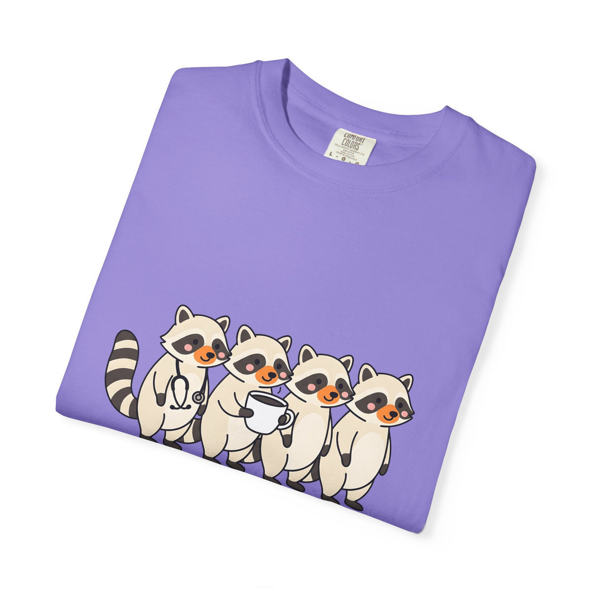 Raccoon Family T-Shirt Nurses Creatures Gift Women Lovable T-Shirt Trash Panda T-Shirt Nurse Enthusiast Cute T-Shirt Wildlife Graphic Animated