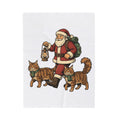 Holiday Cats Blanket Christmas Felines Gift Women Rustic Blanket Kitty Blanket Xmas Fan Cat Graphic Vintage Blanket Cartoon Lamp Blanket