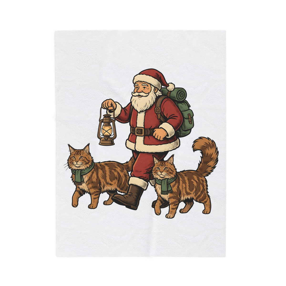 Holiday Cats Blanket Christmas Felines Gift Women Rustic Blanket Kitty Blanket Xmas Fan Cat Graphic Vintage Blanket Cartoon Lamp Blanket