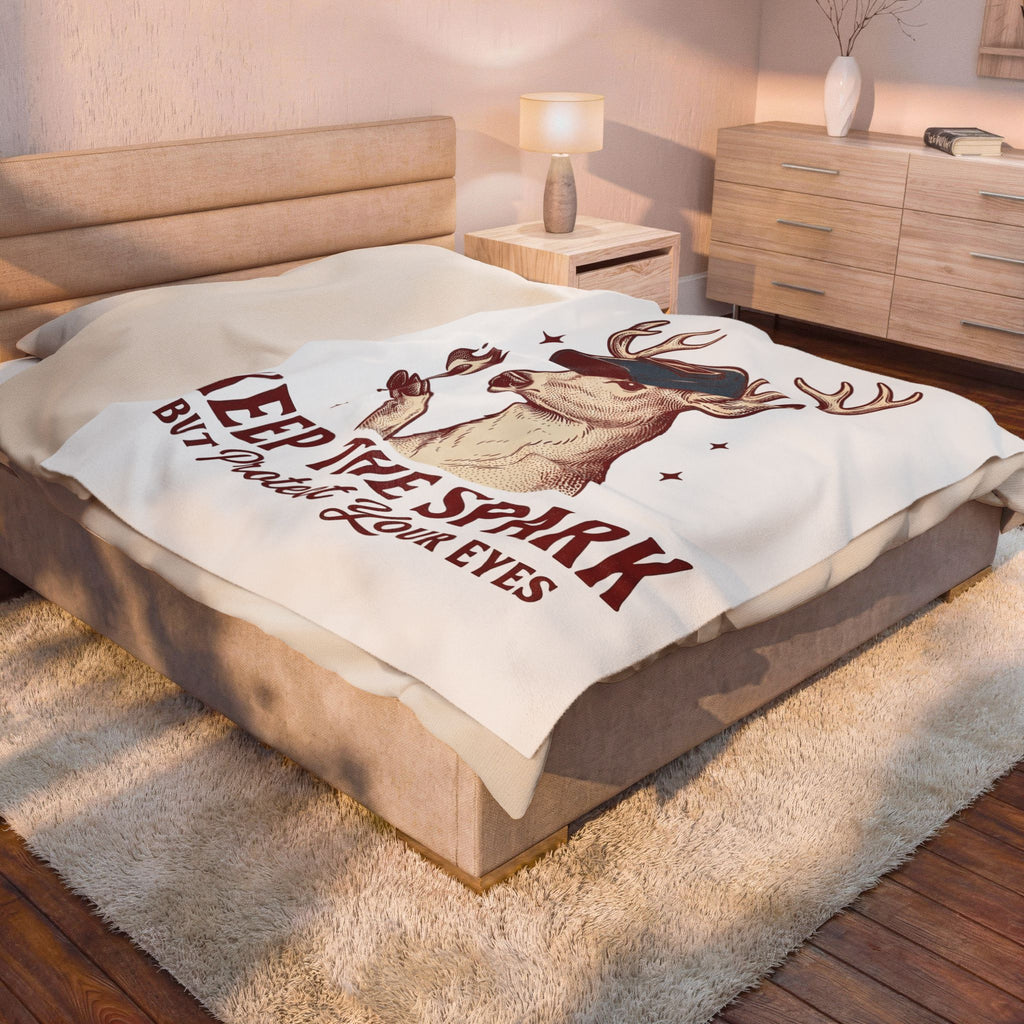 Horned Deer Welding Face Shield Blanket Funny Nature Gift Women Antique Blanket Welding Mask Blanket Humor Fan Vintage Blanket Wildlife Graphic