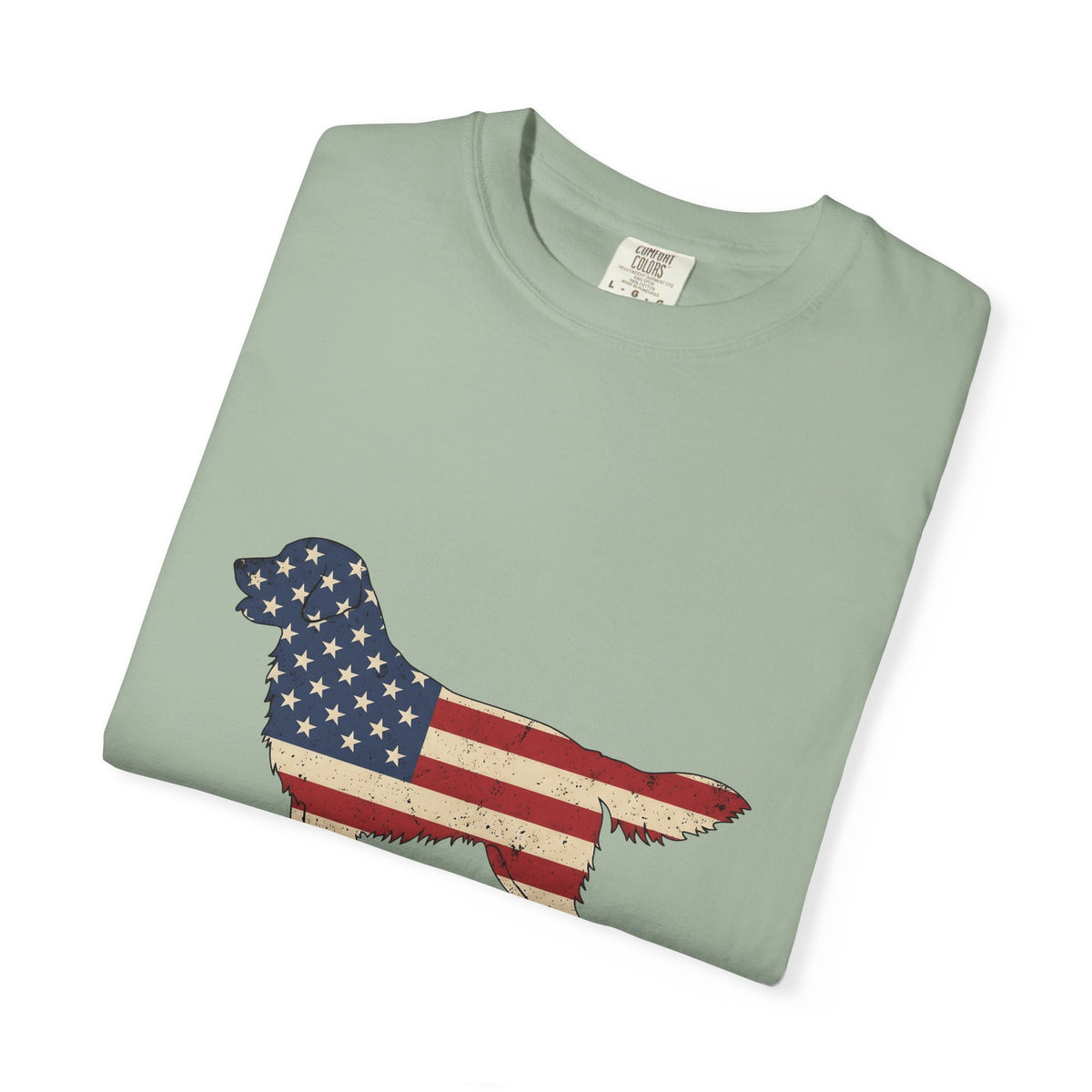 Golden Retriever America Canine Gift Sketch Retriever Patriot Fan Dog Drawing Cartoon American T-Shirt