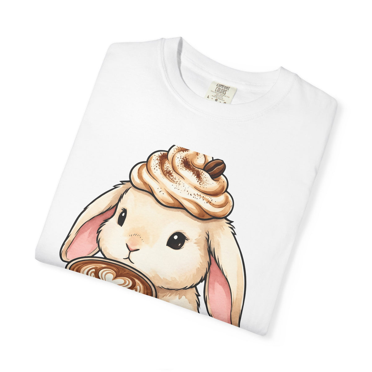 Bunny Espresso T-Shirt Coffee Wildlife Gift Women Adorable T-Shirt Rabbit Coffee T-Shirt Coffee Fan Animal Graphic T-Shirt Painterly Froth T-Shirt