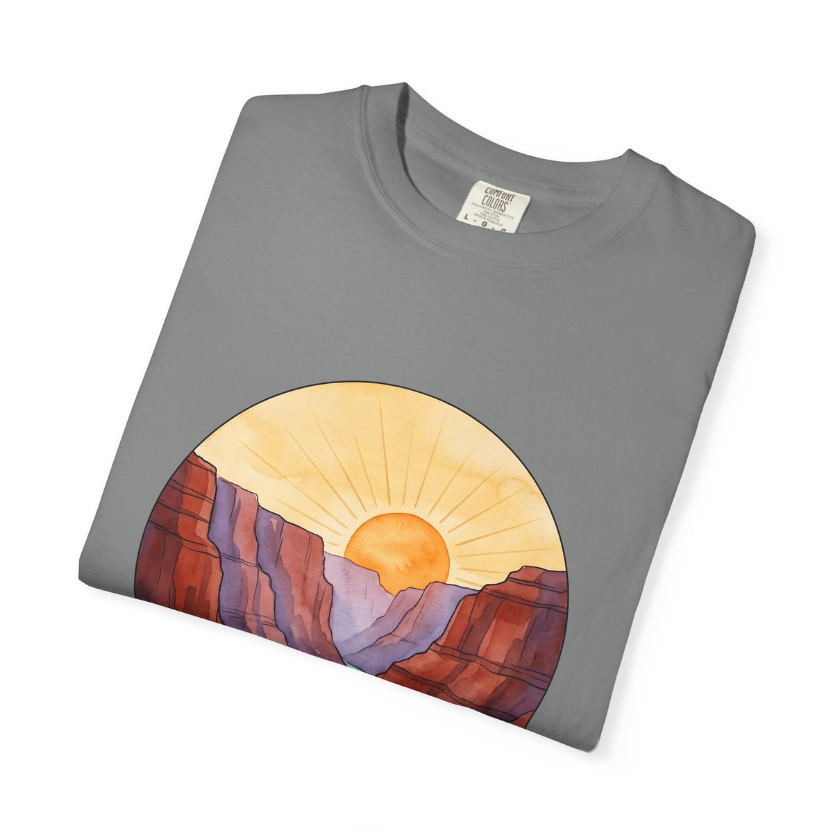 Desert Canyon T-Shirt Nature Hiking Gift Women Hand Painted T-Shirt Canyon T-Shirt Outdoors Enthusiast Painted T-Shirt Trekker Graphic Retro Dawn