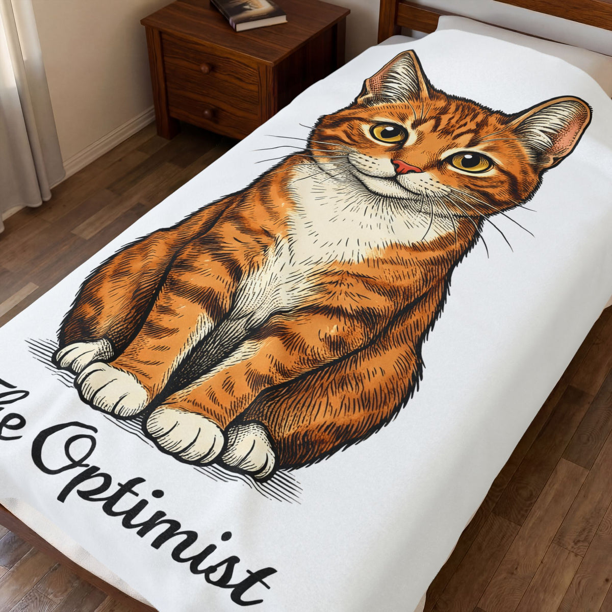 Ginger Cat Blanket Cat Companion Gift Women Outline Blanket Cat Blanket Feline Fan Simple Blanket Friendship Graphic Minimalist Kitty Portrait