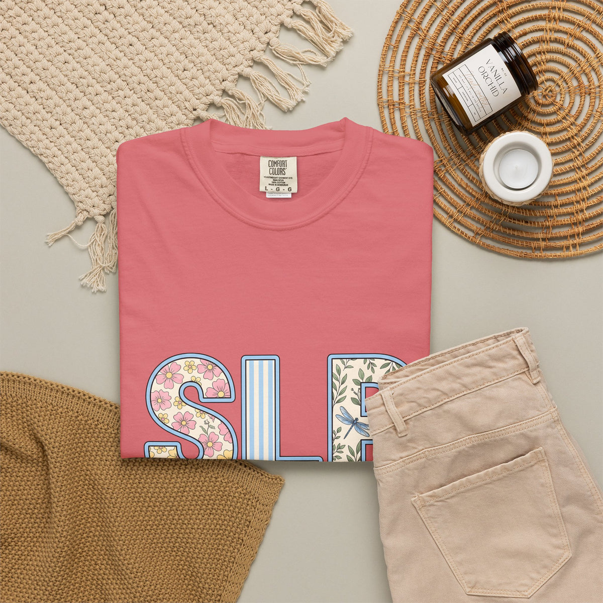 Floral Dragonfly Monogram T-Shirt Speech Therapist Educator Gift Women Whimsical T-Shirt Monogram T-Shirt Speech Pathology Enthusiast Whimsy