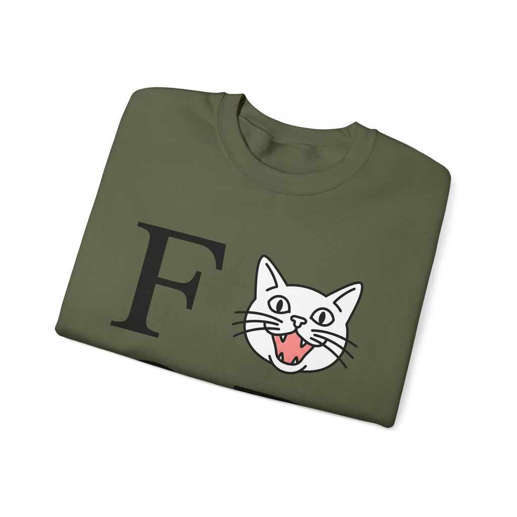 Cat Face Graphic Sweatshirt Cat Humor Gift Women Minimalist Sweatshirt Kitty Sweatshirt Feline Fan Simple Sweatshirt Funny Graphic Modern Bold Letters Sweatshirt