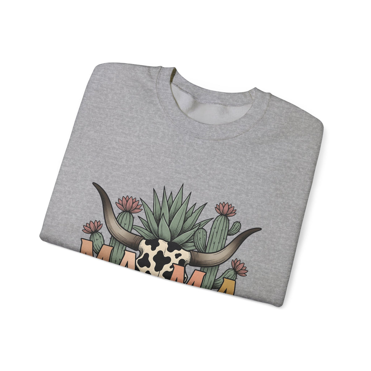 Longhorn Skull Cactus Sweatshirt Moms Plains Gift Women Native Sweatshirt Cactus Sweatshirt Mother Fan Tribal Sweatshirt Prairie Graphic Line Art Desert Plant