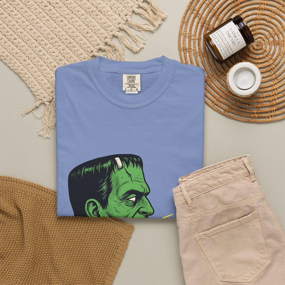 Frankenstein Creature Halloween Scary Gift Cartoon Monster Horror Fan Creepy Frightening T-Shirt
