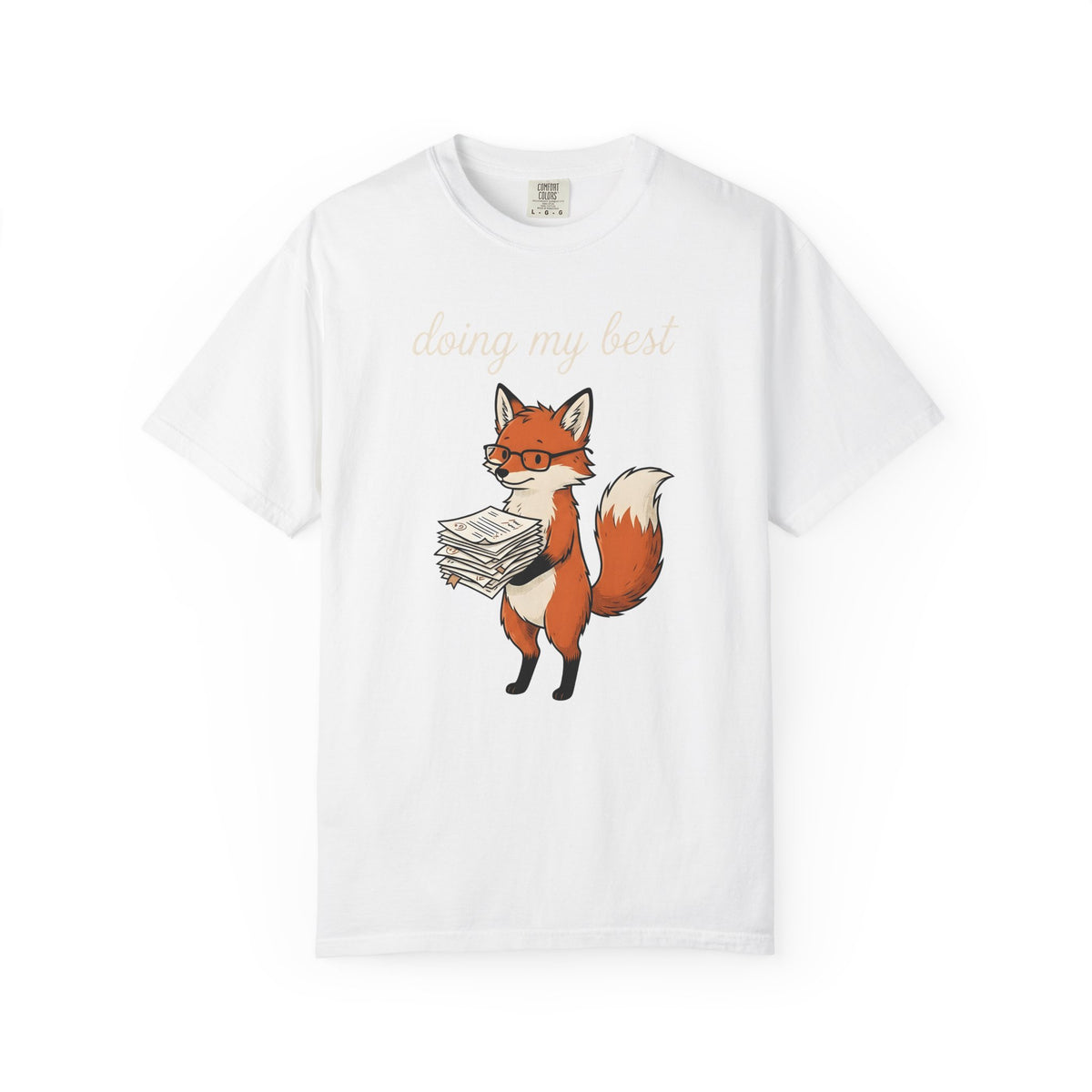 Fox Glasses T-Shirt Teacher Animal Gift Women Cute T-Shirt Spectacles T-Shirt Educator Enthusiast Adorable T-Shirt Wildlife Graphic Hand Drawn