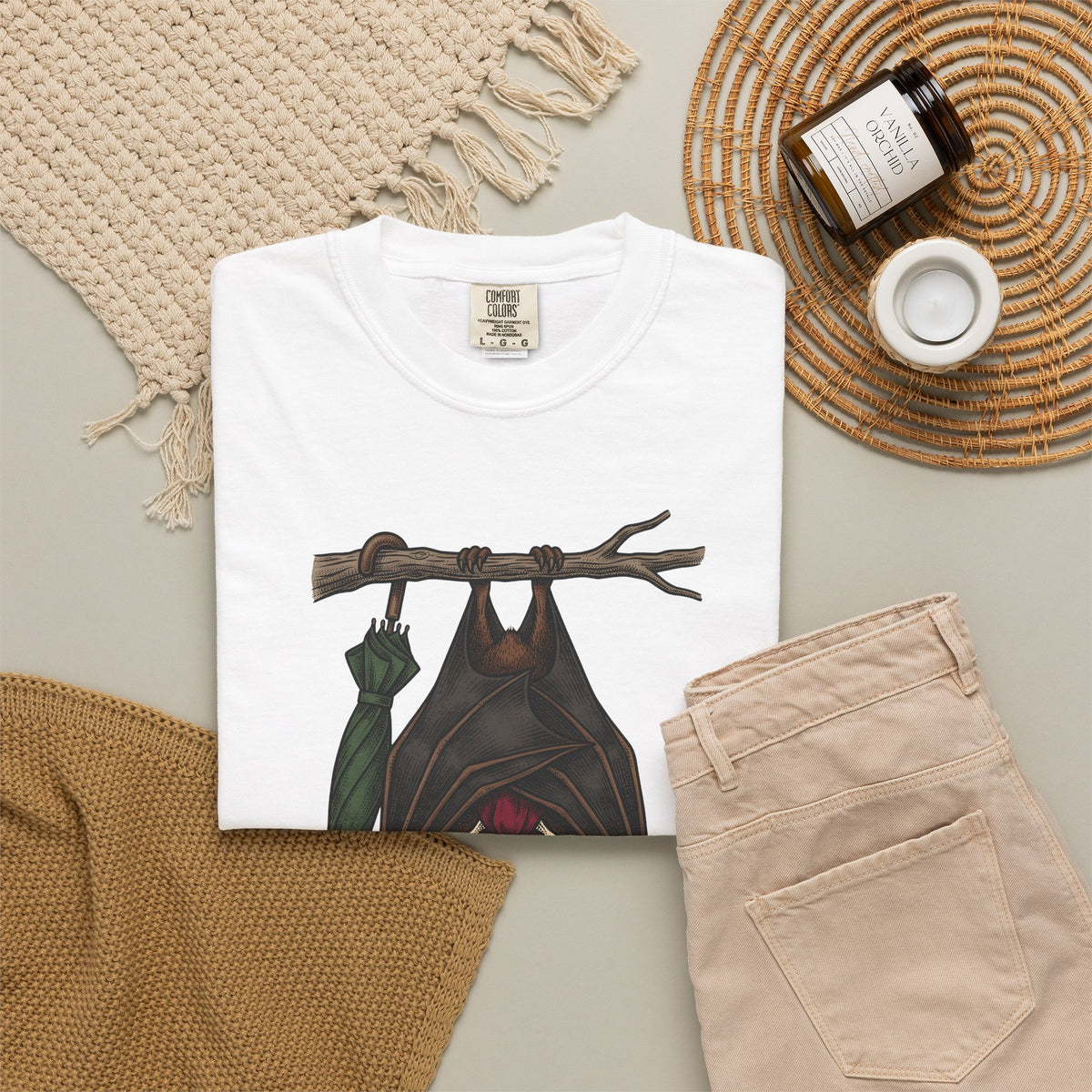 Bat Clipart T-Shirt Funny Creature Gift Women Doodle T-Shirt Bat T-Shirt Humor Fan Cartoon T-Shirt Beast Graphic Classic Parasol T-Shirt