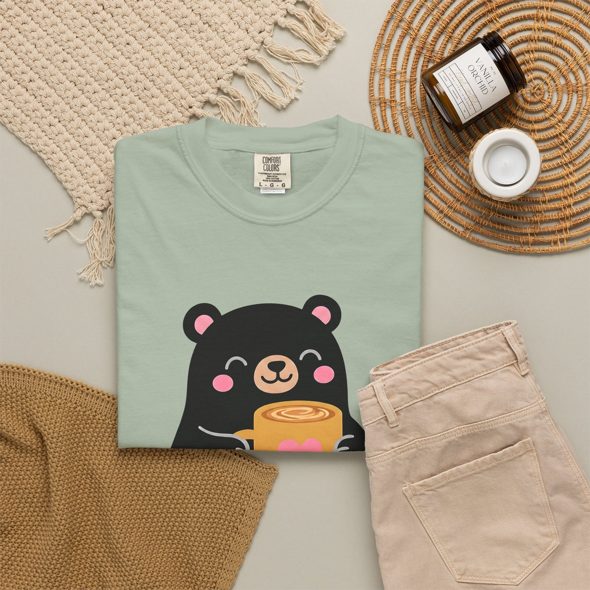 Bear Coffee Cup Coffee Animal Gift Cute Mug Coffee Fan Coffee Mug Kawaii Minimalist T-Shirt