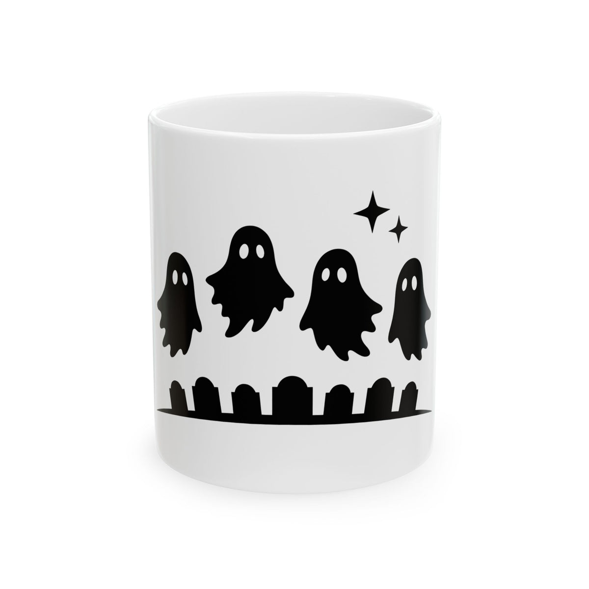 Ghost Halloween Spooky Gift Minimalist Specter Horror Fan Ghostly Creepy Silhouette Mug