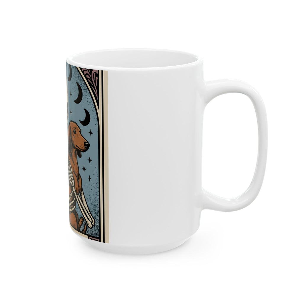 Skeleton Dog Mug Halloween Pet Gift Women Dark Mug Dog Mug Horror Fan Gothic Mug Animal Graphic Retro Moon Mug