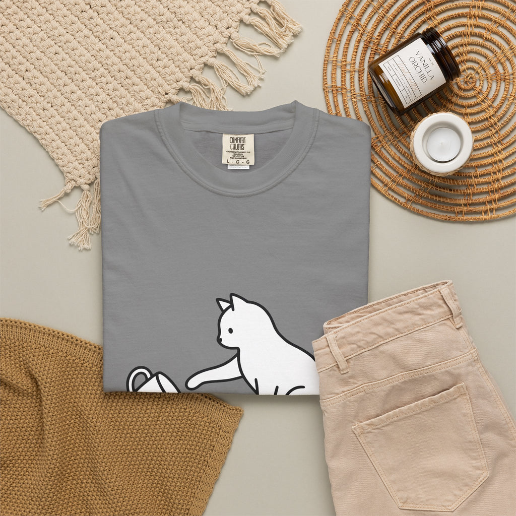 Cat T-Shirt Cat Joke Gift Women Simple T-Shirt Kitten T-Shirt Feline Fan Cat T-Shirt Humor Graphic Sketch T-Shirt T-Shirt