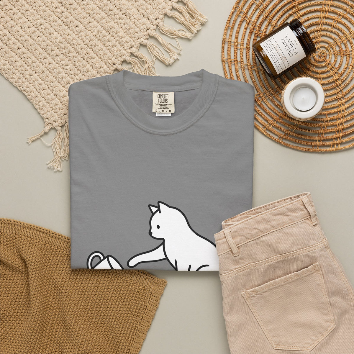 Cat T-Shirt Cat Joke Gift Women Simple T-Shirt Kitten T-Shirt Feline Fan Cat T-Shirt Humor Graphic Sketch T-Shirt T-Shirt