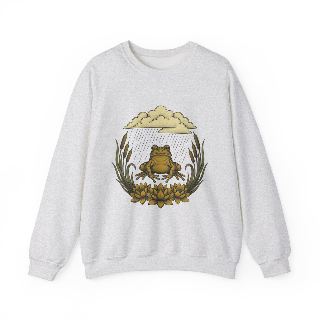 Frog Drawing Sweatshirt Boho Chic Flora Gift Women Garden Sweatshirt Toad Sweatshirt Bohemian Fan Botanical Sweatshirt Floral Graphic Classic Pond Flower