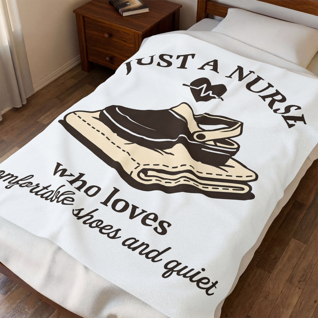 Nursing Shoe Blanket Nurses Healthcare Gift Women Line Art Blanket Nursing Clog Blanket Nurse Enthusiast Illustration Graphic Medical Design Old