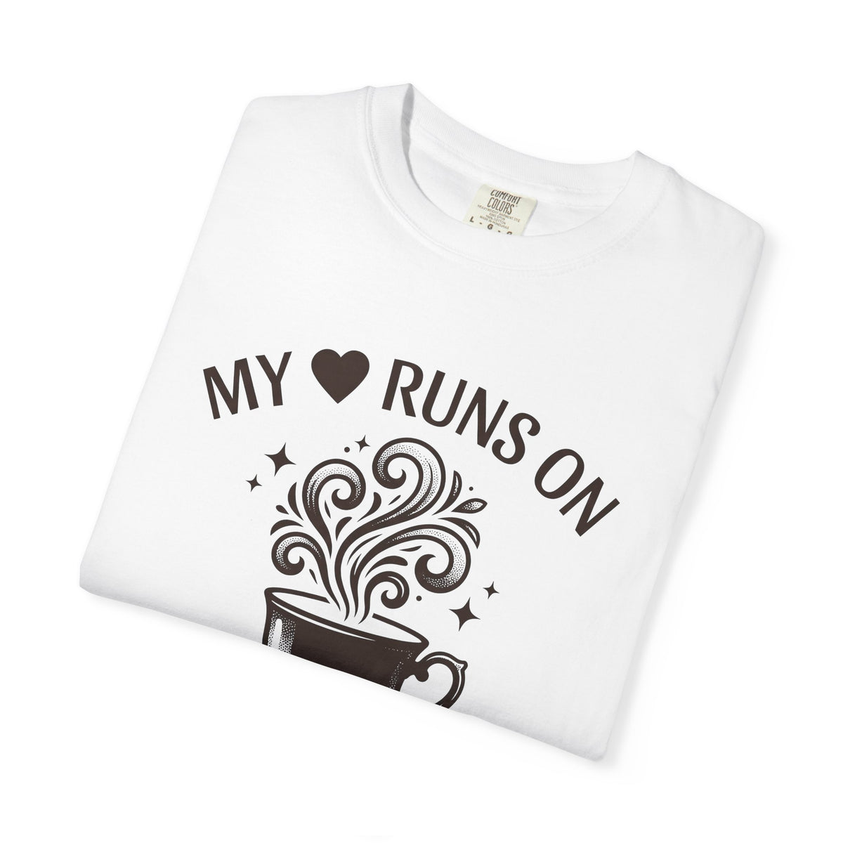 Coffee Cup T-Shirt Mom Latte Gift Women Hand Drawn T-Shirt T-Shirt T-Shirt Mother Fan Coffee T-Shirt T-Shirt Cappuccino Graphic Clean Curls T-Shirt