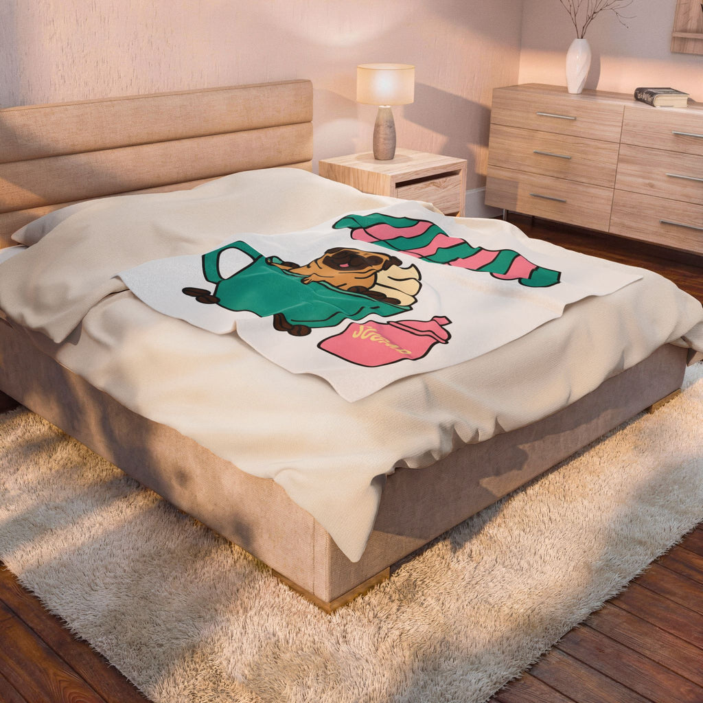 Pug Coffee Blanket Blanket Dog Java Gift Women Sweet Blanket Coffee Blanket Blanket Dog Fan Coffee Blanket Java Graphic Animation Bean Pile Blanket