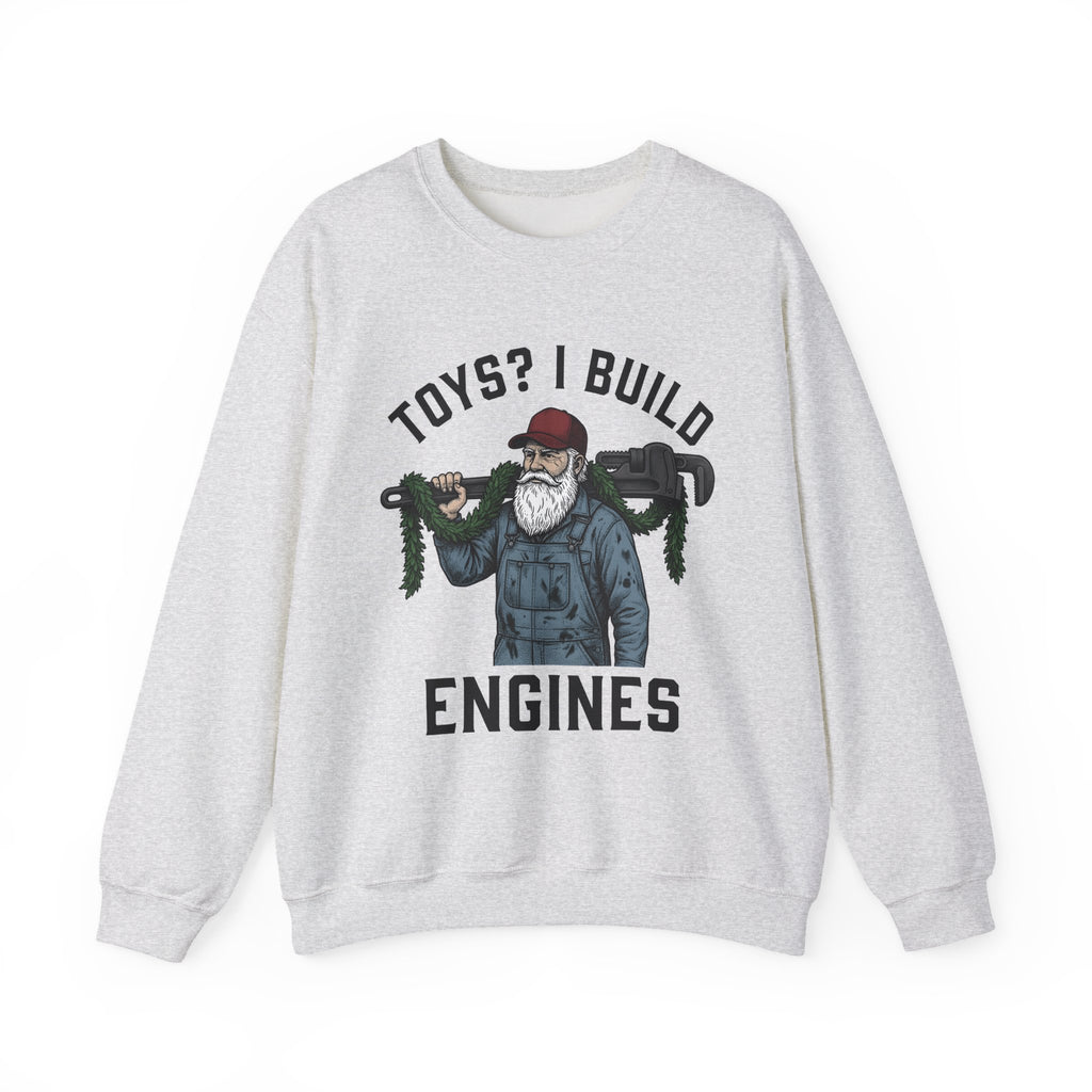 Santa Fixer Sweatshirt Christmas Vehicles Gift Women Classic Sweatshirt Kris Kringle Sweatshirt Xmas Fan Vintage Car Graphic Sweatshirt Line Art Mechanic Tool