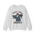Santa Fixer Sweatshirt Christmas Vehicles Gift Women Classic Sweatshirt Kris Kringle Sweatshirt Xmas Fan Vintage Car Graphic Sweatshirt Line Art Mechanic Tool
