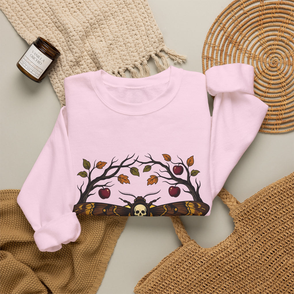 Moth Skull Sweatshirt Halloween Horror Gift Women Retro Sweatshirt Insect Sweatshirt Horror Fan Creepy Sweatshirt Macabre Graphic Sketch