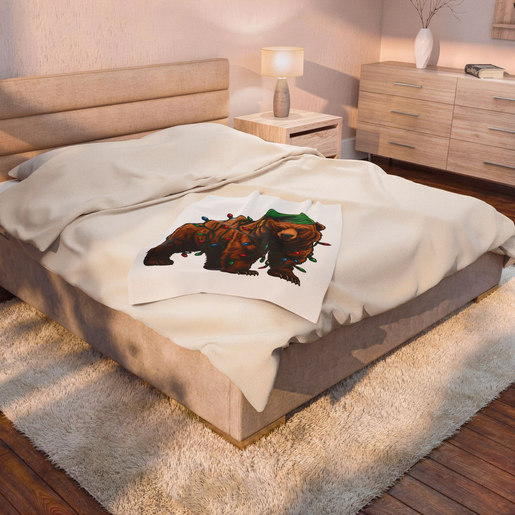 Christmas Bear Blanket Animals Winter Gift Women Cartoon Blanket Teddy Bear Blanket Wildlife Fan Furry Animal Graphic Winter Design Teddy