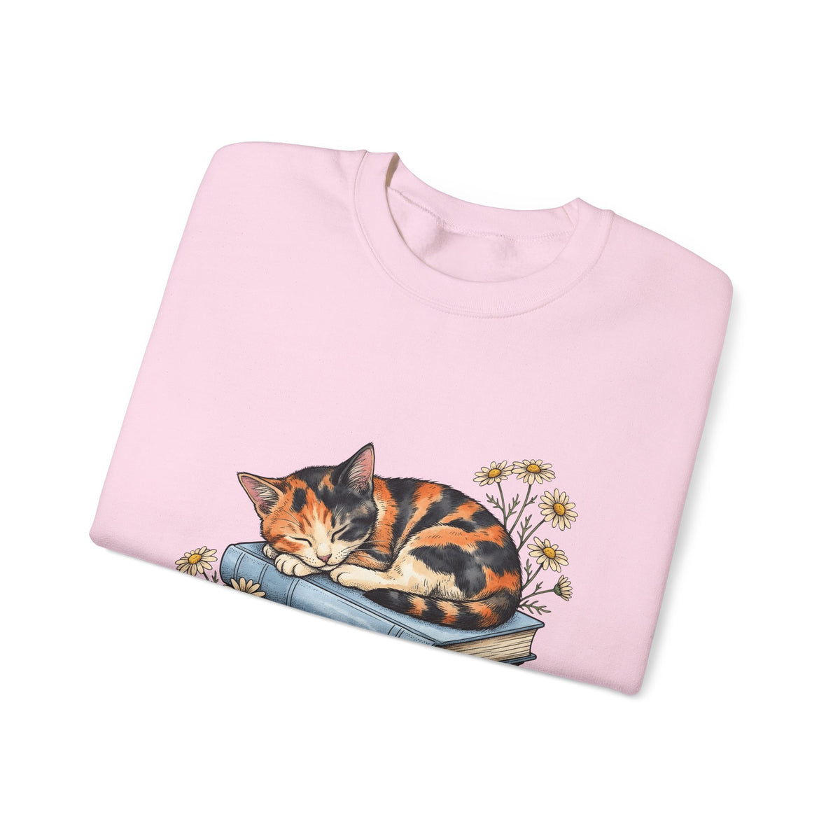 Calico Cat Sweatshirt Cat Floral Gift Women Hand Drawn Sweatshirt Kitten Sweatshirt Cat Fan Illustrated Graphic Vintage Books Sweatshirt
