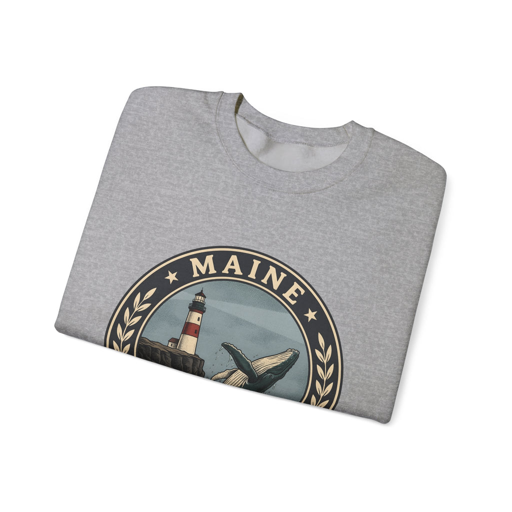 Whale Beacon Sweatshirt Maine Marine Gift Women Vintage Sweatshirt Whale Sweatshirt New England Enthusiast Distressed Sweatshirt Nautical Graphic Retro Sea