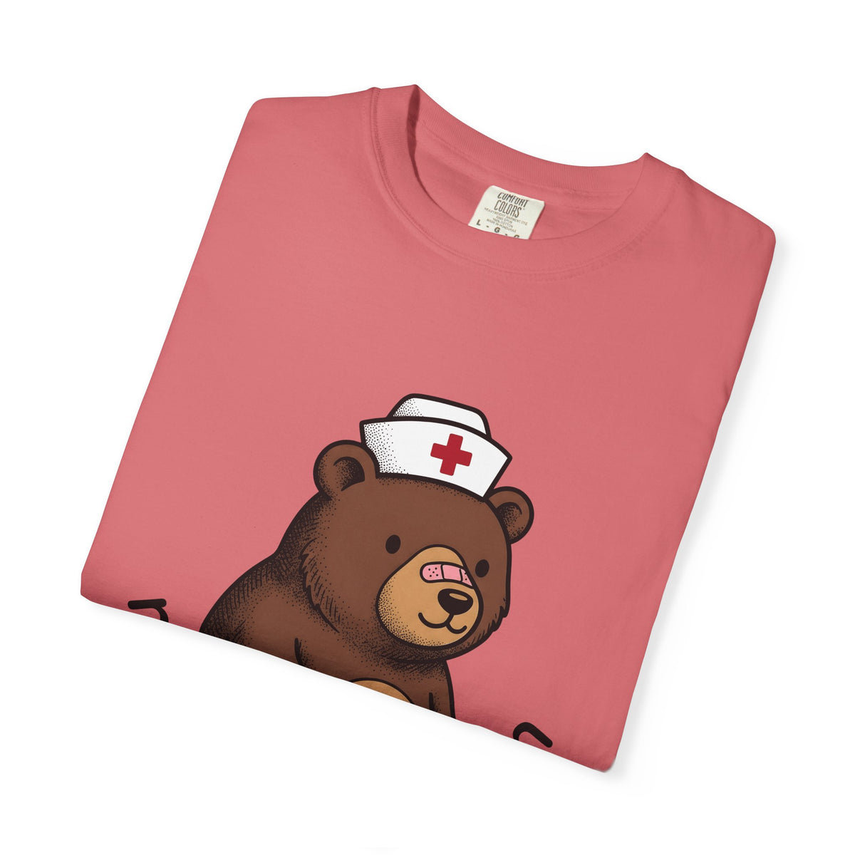 Nurse Bear T-Shirt Nurse Animal Gift Women Cute T-Shirt Teddy Bear T-Shirt Nursing Enthusiast Kawaii T-Shirt Creature Graphic Cartoon Nurse Hat