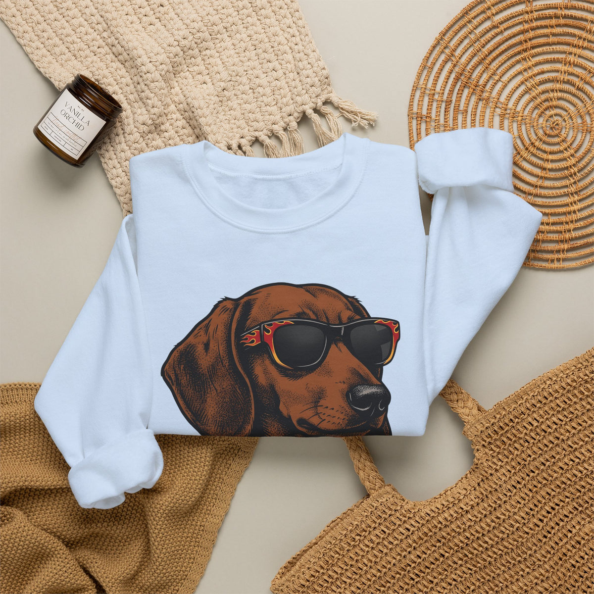Dachshund Hound Sweatshirt Dog Creatures Gift Women Traditional Tattoo Sweatshirt Wiener Dog Sweatshirt Dog Fan Sailor Sweatshirt Beast Graphic Classic Sun